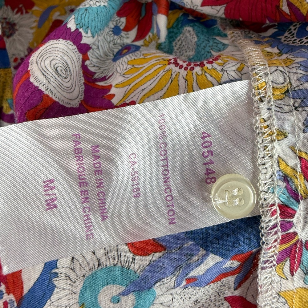 Liberty art fabrics button up long sleeve flowers Multicolor Floral  Shirt - Picture 13 of 15